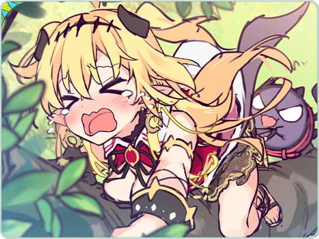 エンジェリックリンクのコミカルなキャラクターリアクションシーン(画像出典: DMM GAMES公式ページ)