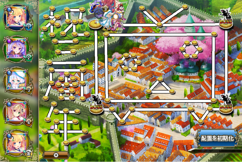 FLOWER KNIGHT GIRLのステージ選択マップ画面(画像出典: 公式サイト)