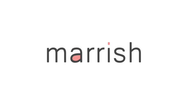 マッチングアプリ「marrish（マリッシュ）」の公式ロゴタイプ。白い背景に「marrish」のロゴタイプのみを表示している。