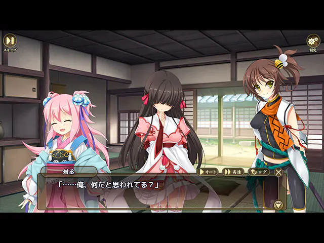 戦国†恋姫オンライン〜奥宴新史〜のストーリー会話シーン(画像出典: DMM GAMES公式ページ)